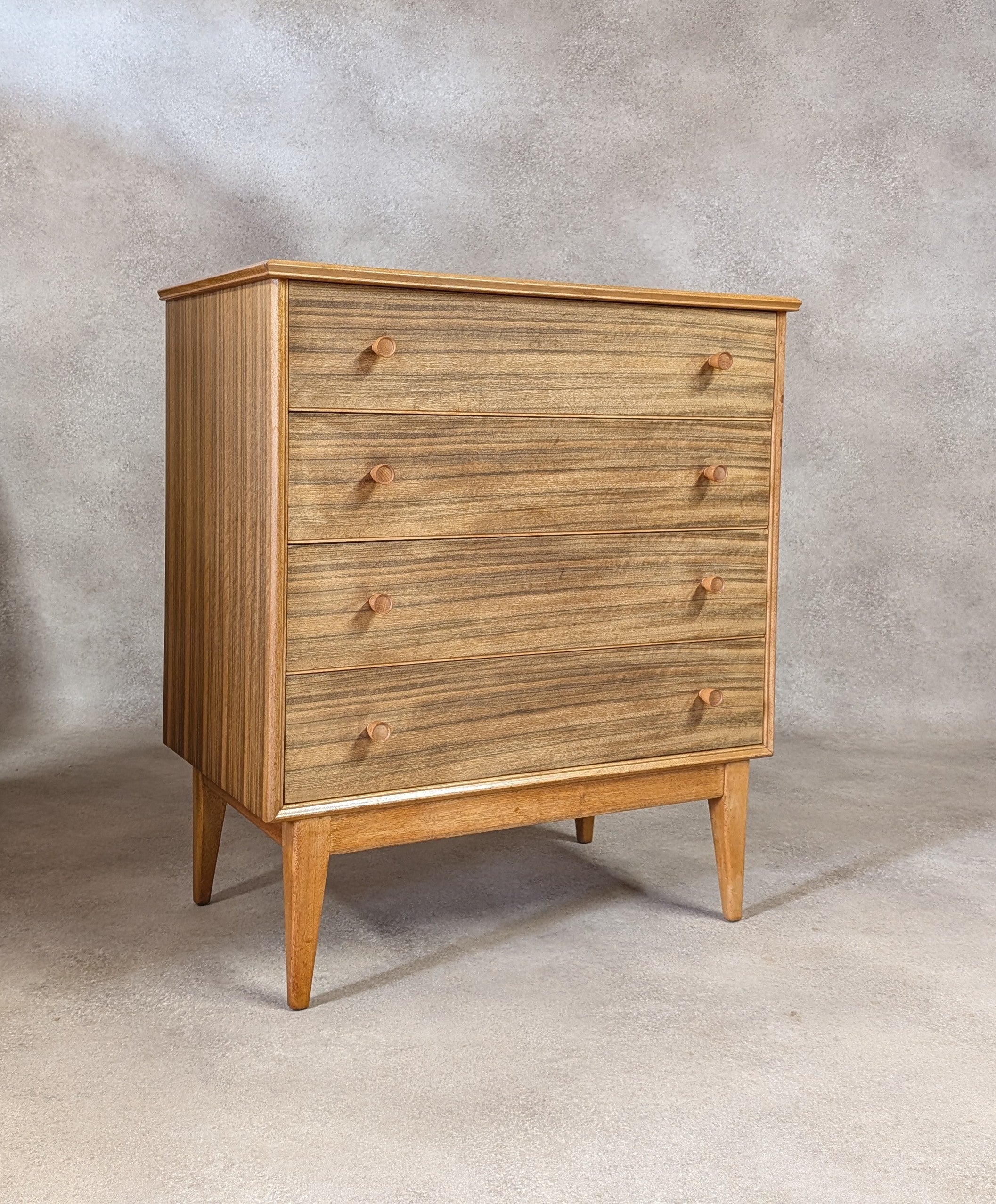 Mid Century Alfred Cox Walnut Chest Of Drawers Vintage 1960s