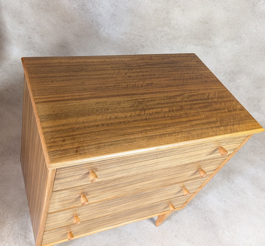 Mid Century Alfred Cox Walnut Chest Of Drawers Vintage 1960s