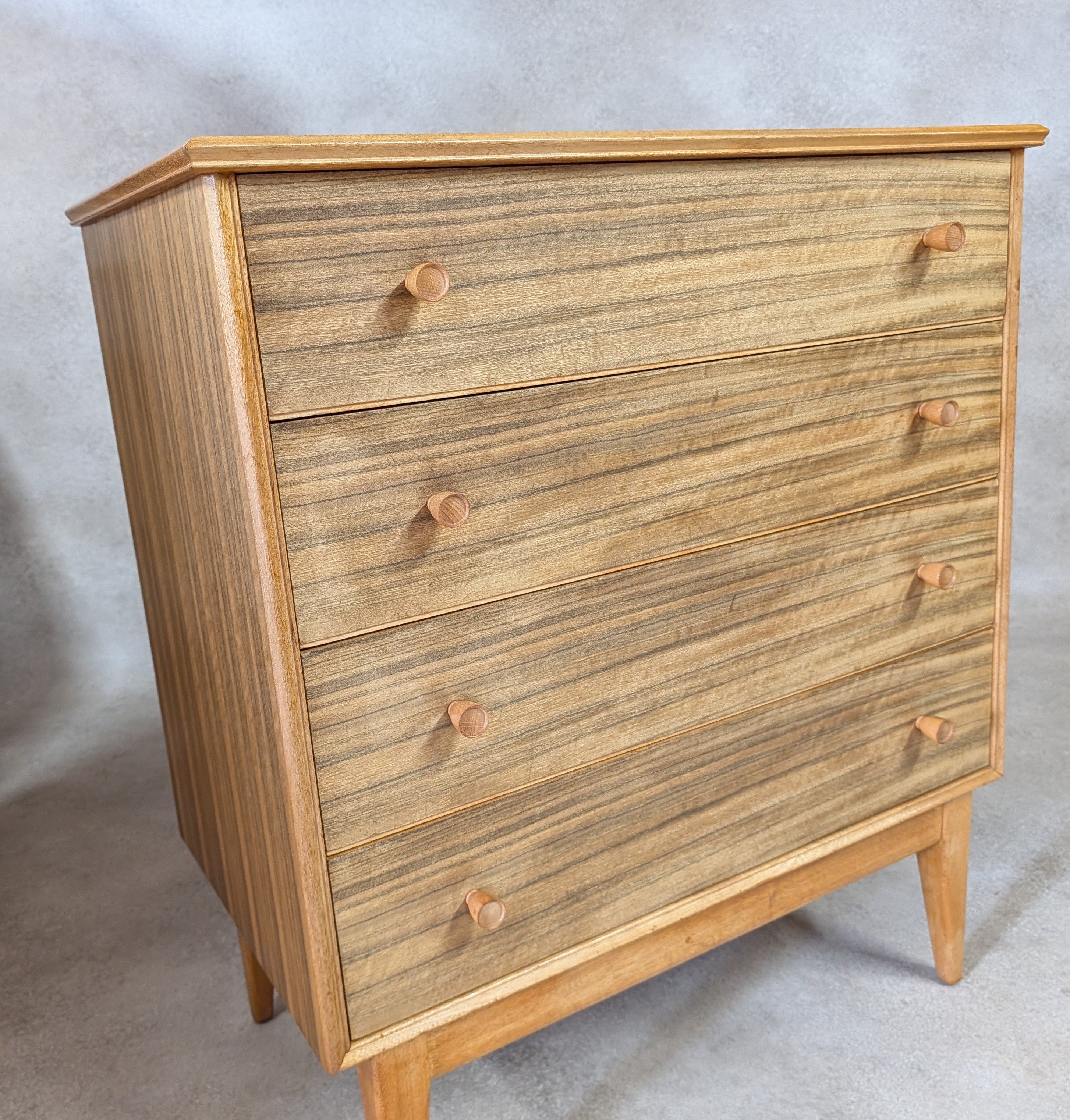 Mid Century Alfred Cox Walnut Chest Of Drawers Vintage 1960s