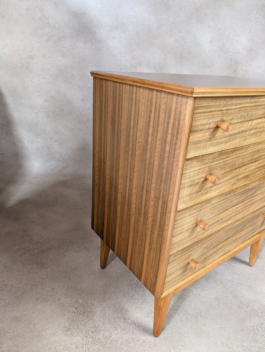 Mid Century Alfred Cox Walnut Chest Of Drawers Vintage 1960s