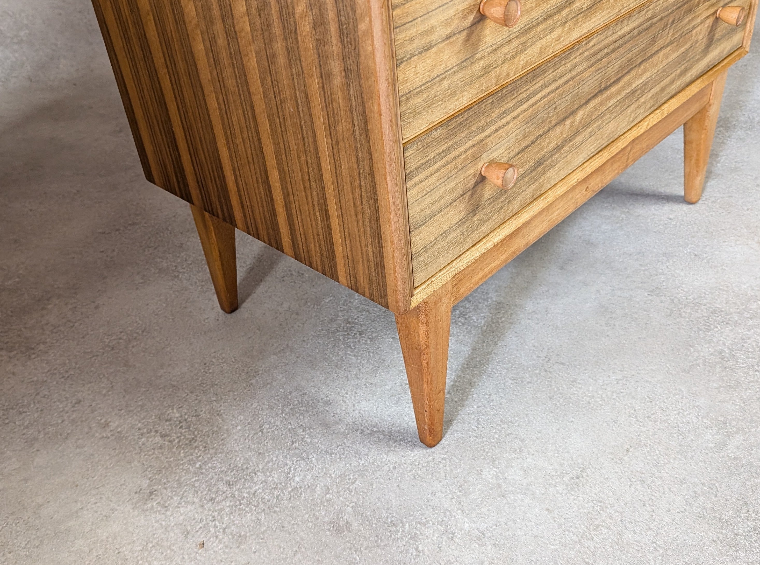Mid Century Alfred Cox Walnut Chest Of Drawers Vintage 1960s