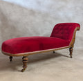 Victorian Scroll End Antique Chaise Longue Oak Lounge Sofa Day Bed