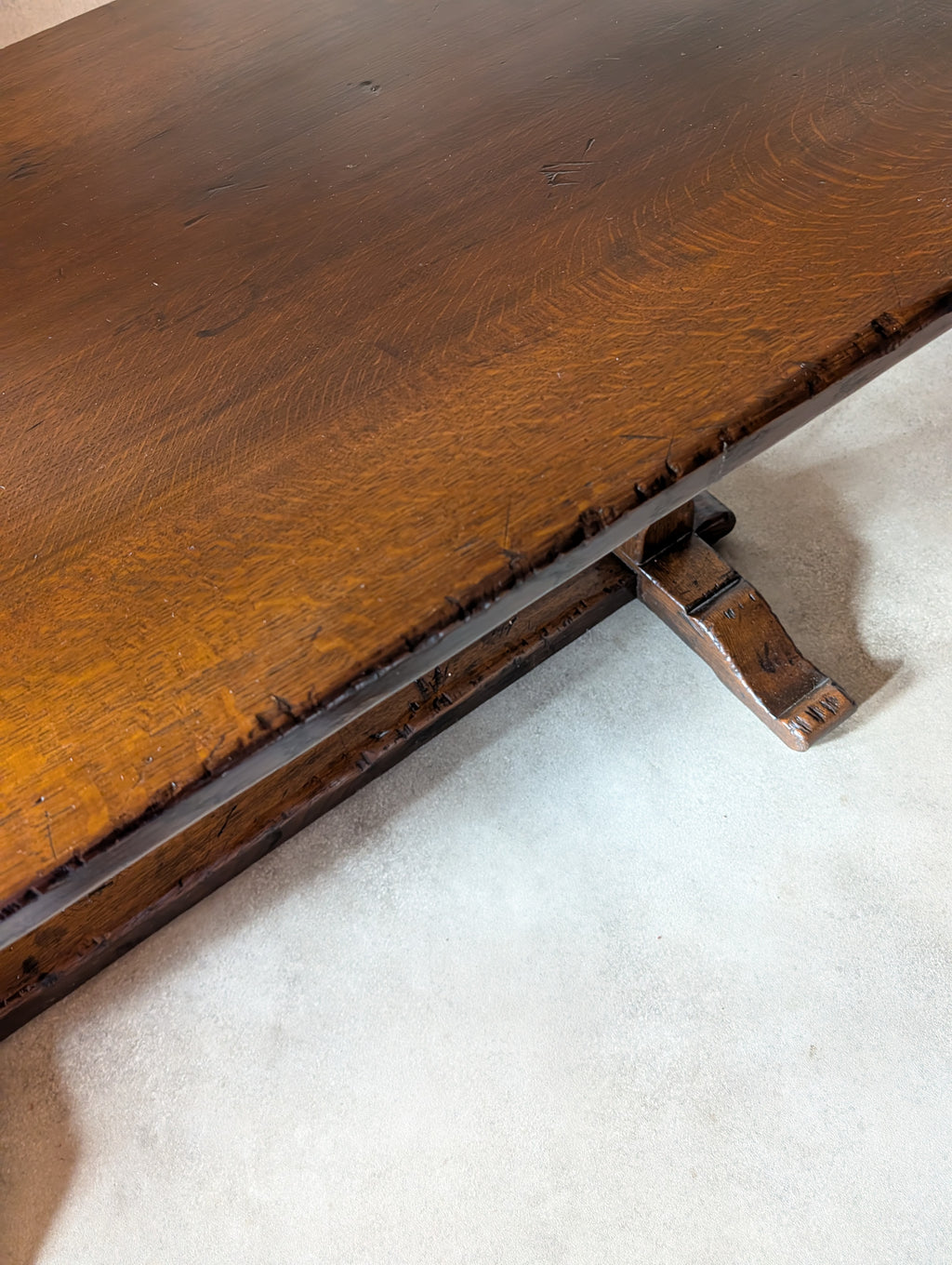 Vintage Oak 17th Century Style Refectory Dining Table