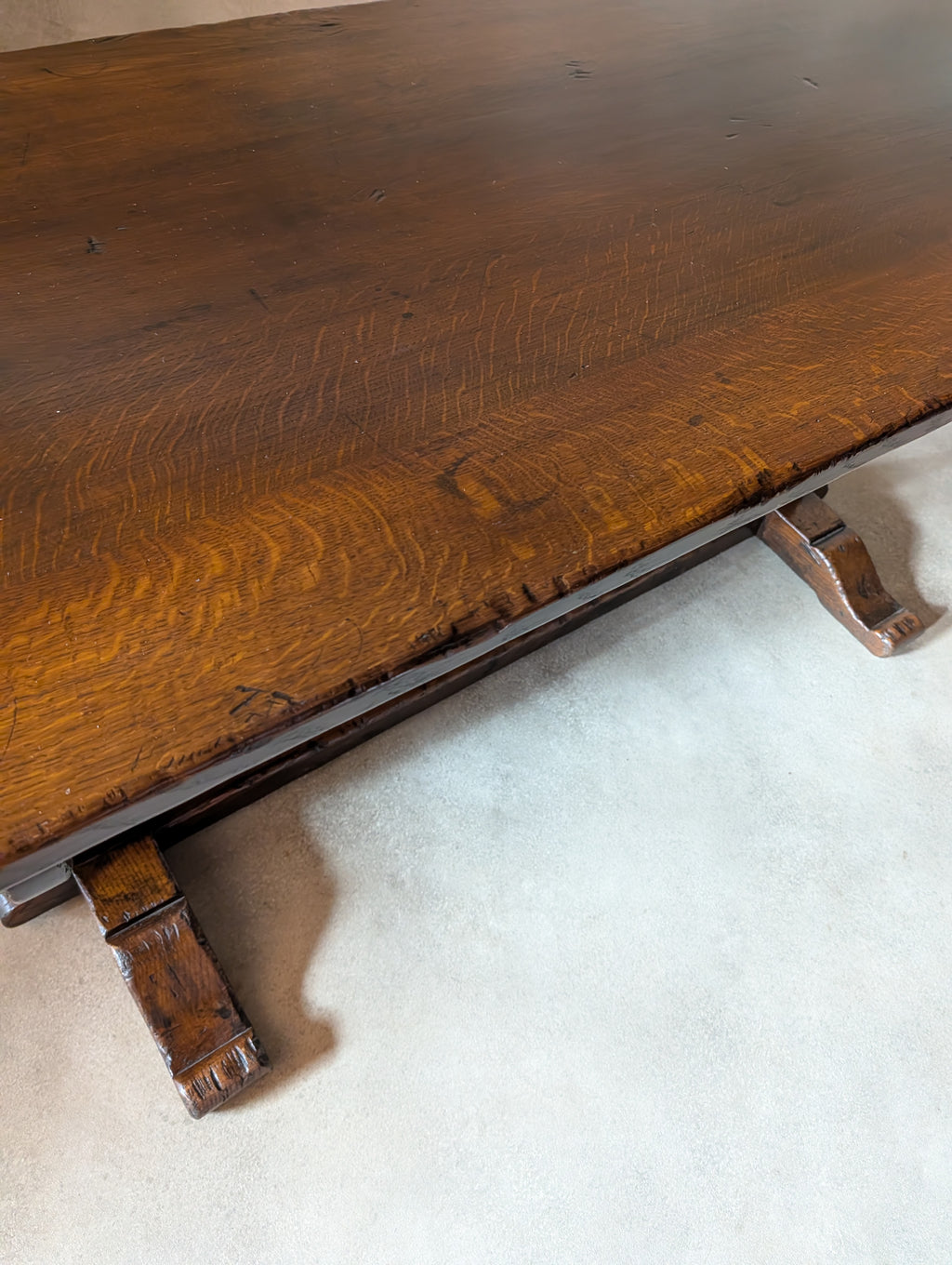 Vintage Oak 17th Century Style Refectory Dining Table
