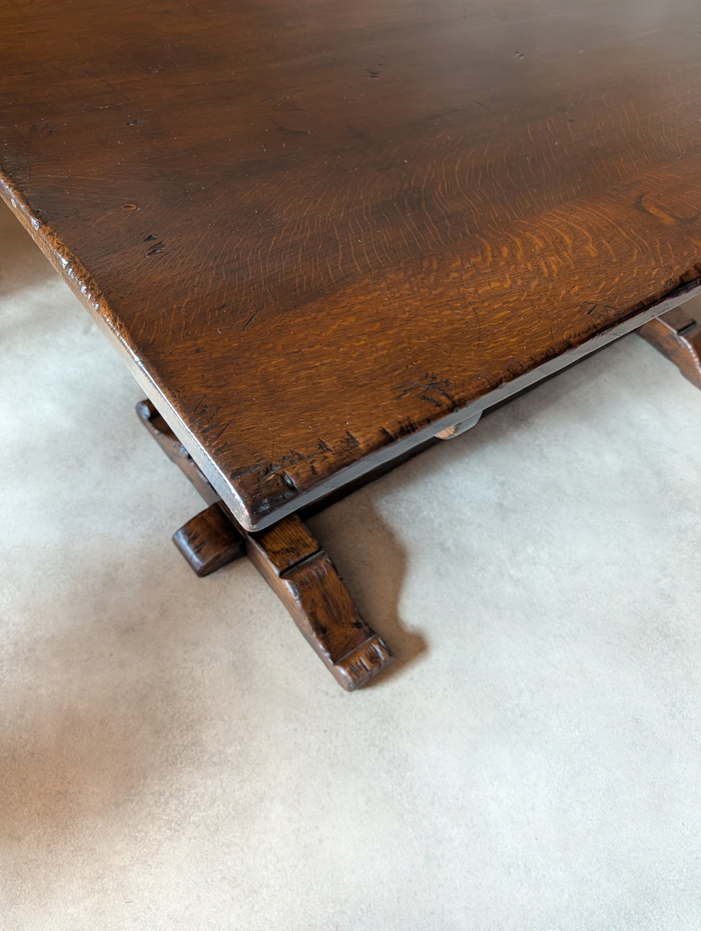 Vintage Oak 17th Century Style Refectory Dining Table
