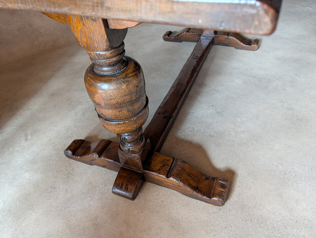 Vintage Oak 17th Century Style Refectory Dining Table