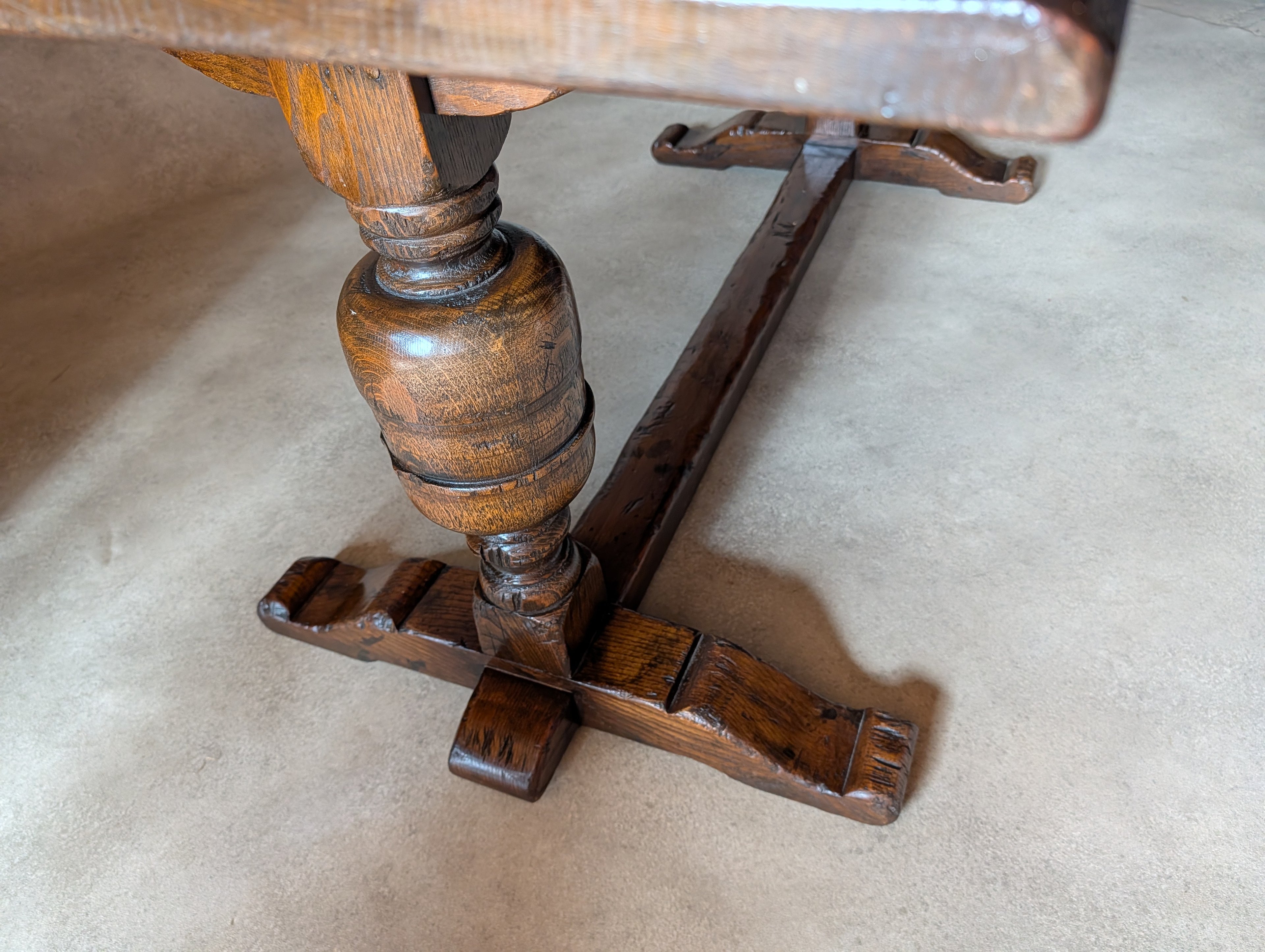Vintage Oak 17th Century Style Refectory Dining Table