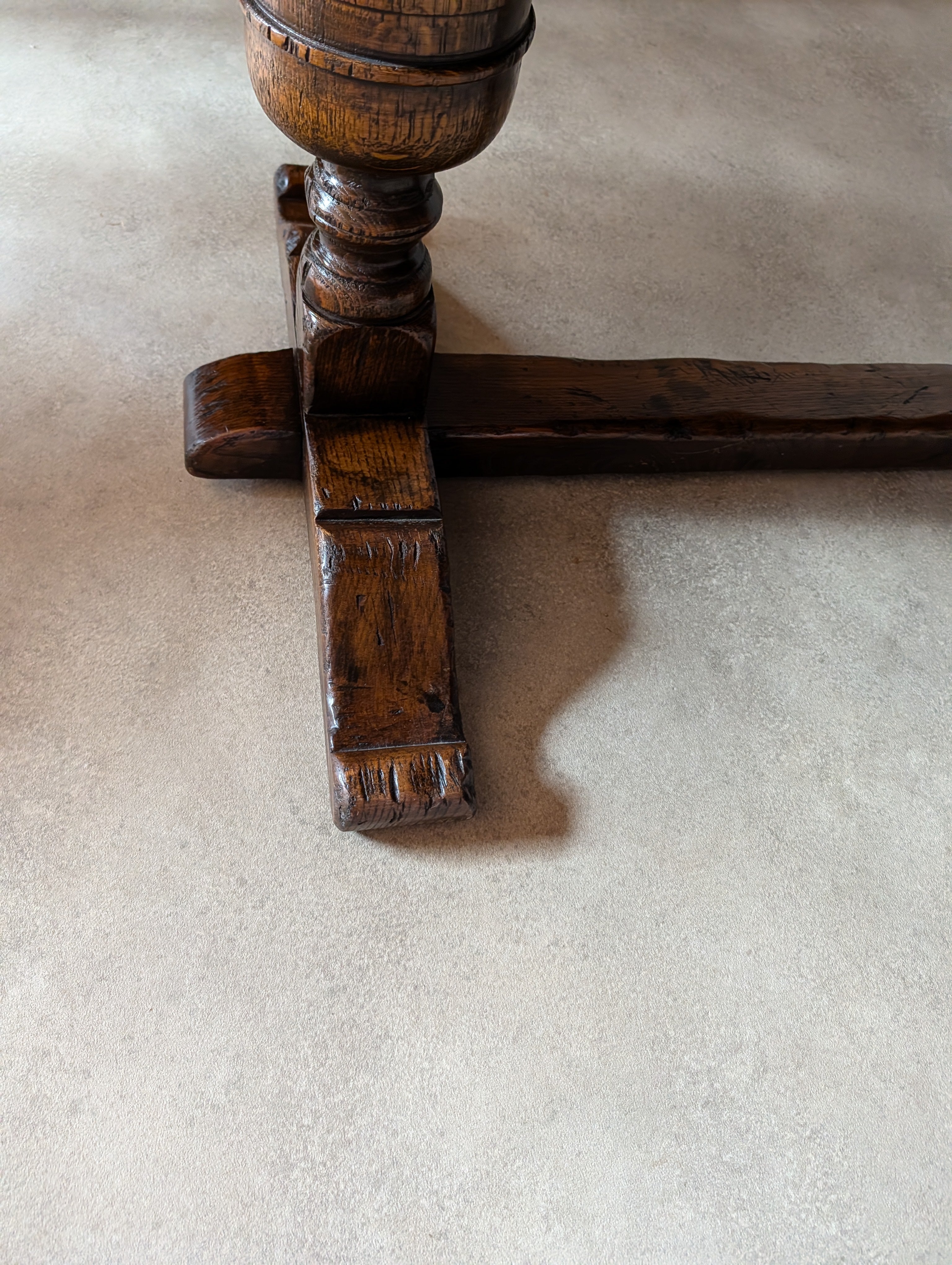 Vintage Oak 17th Century Style Refectory Dining Table