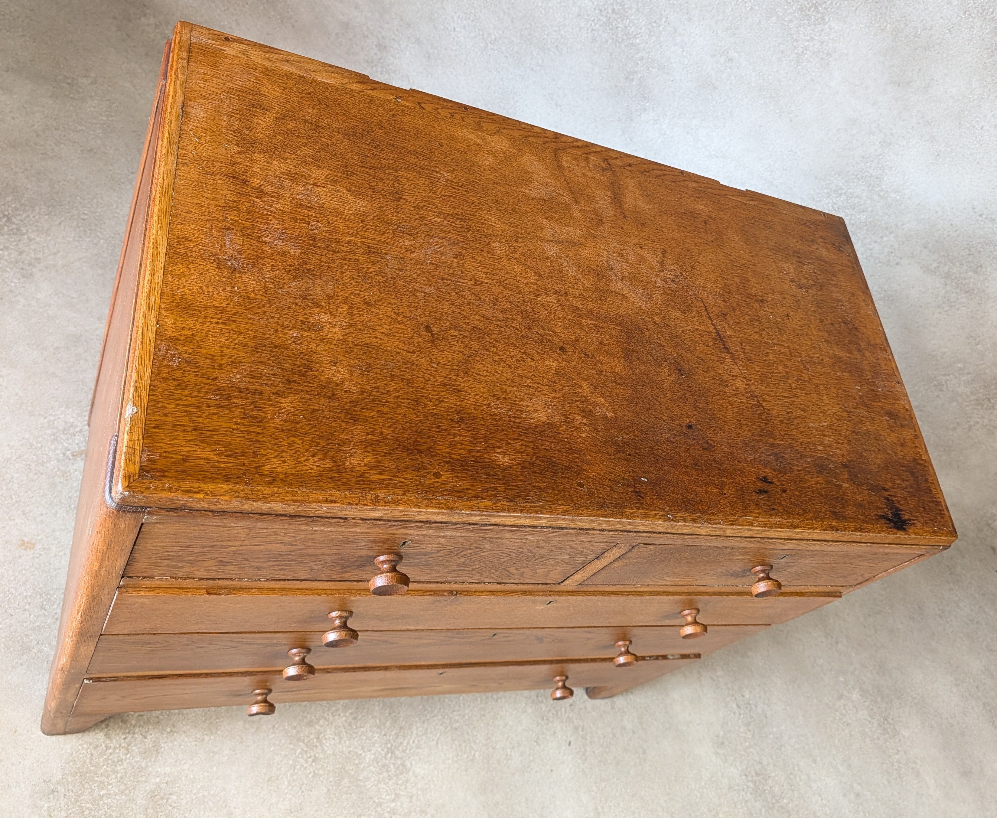 Mid Century Oak Rustic Chest Of Drawers Vintage C.1950