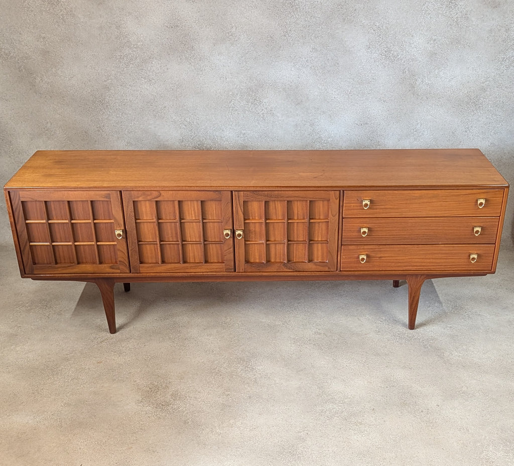 Mid Century Younger Teak Long Sideboard Vintage 1960s