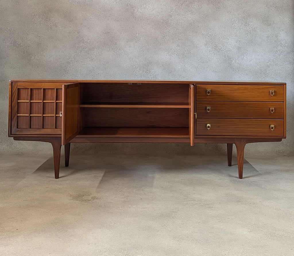 Mid Century Younger Teak Long Sideboard Vintage 1960s