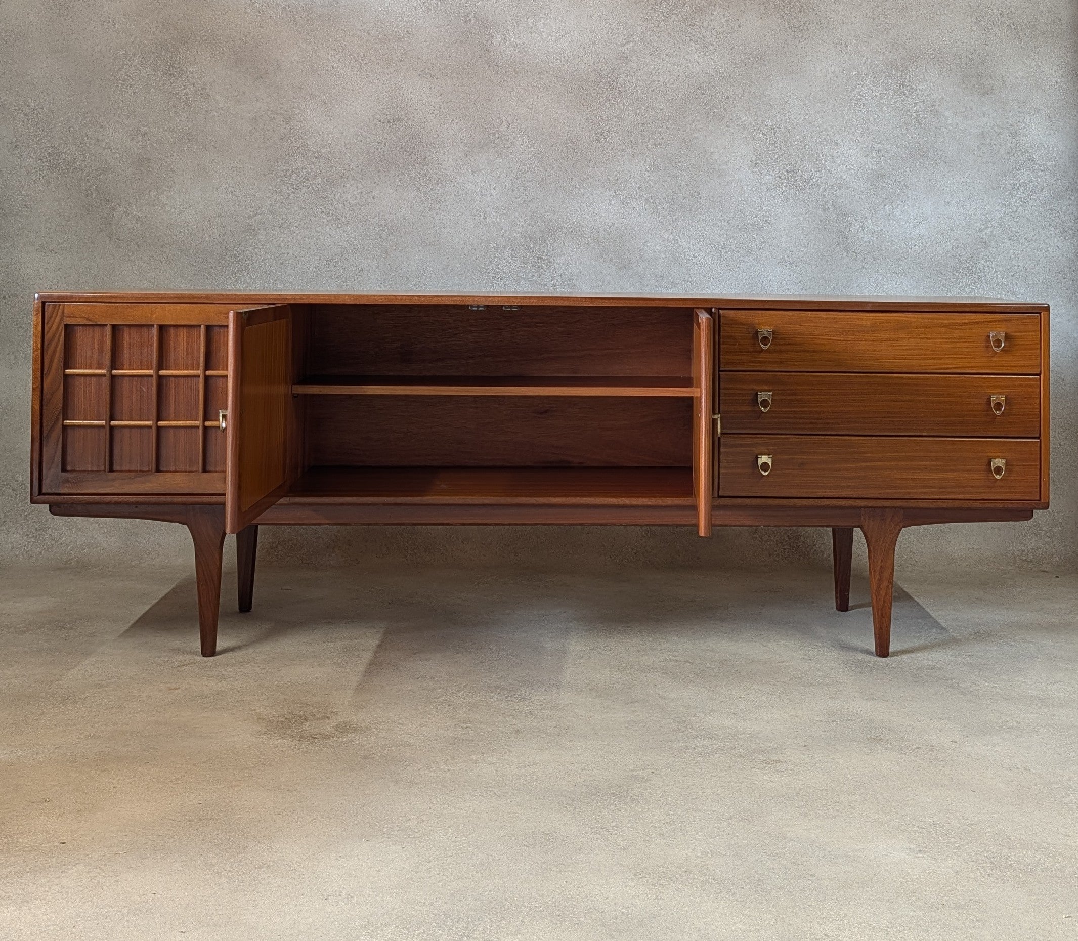 Mid Century Younger Teak Long Sideboard Vintage 1960s