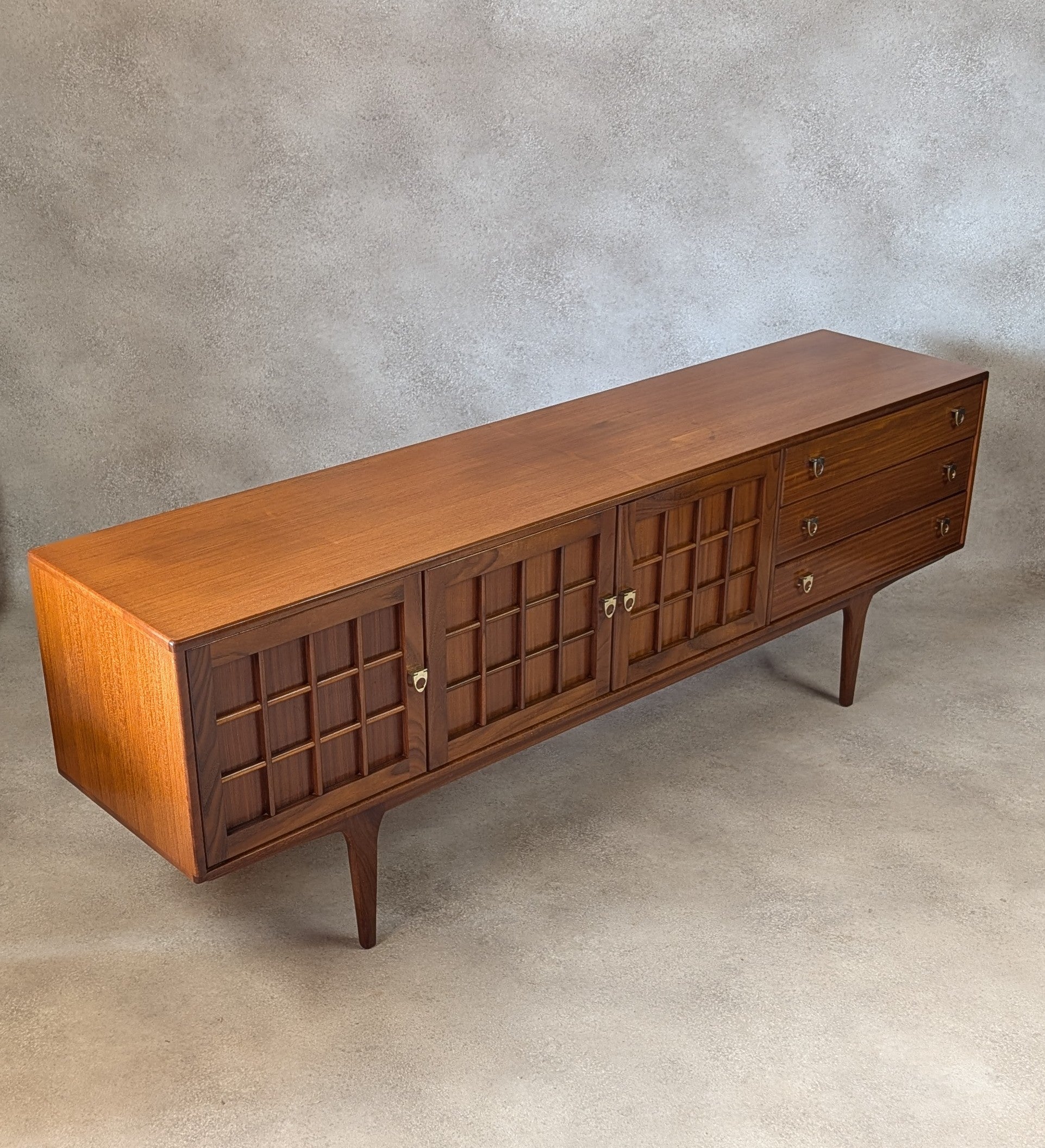 Mid Century Younger Teak Long Sideboard Vintage 1960s
