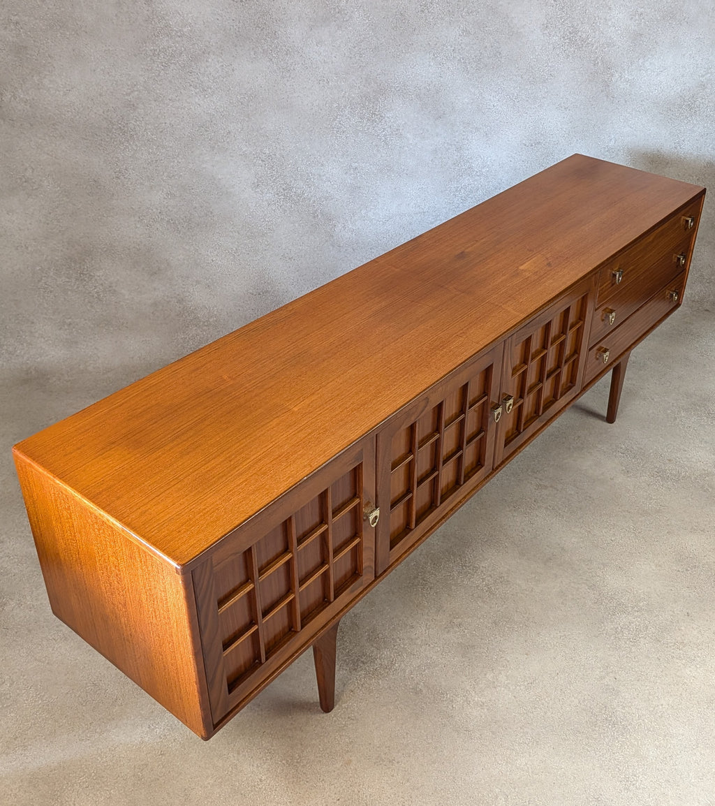 Mid Century Younger Teak Long Sideboard Vintage 1960s