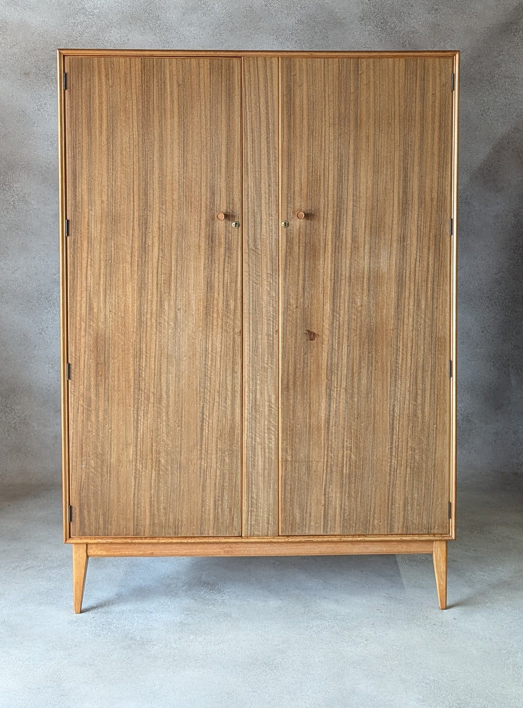 Mid Century Alfred Cox Walnut Wardrobe Vintage 1960s