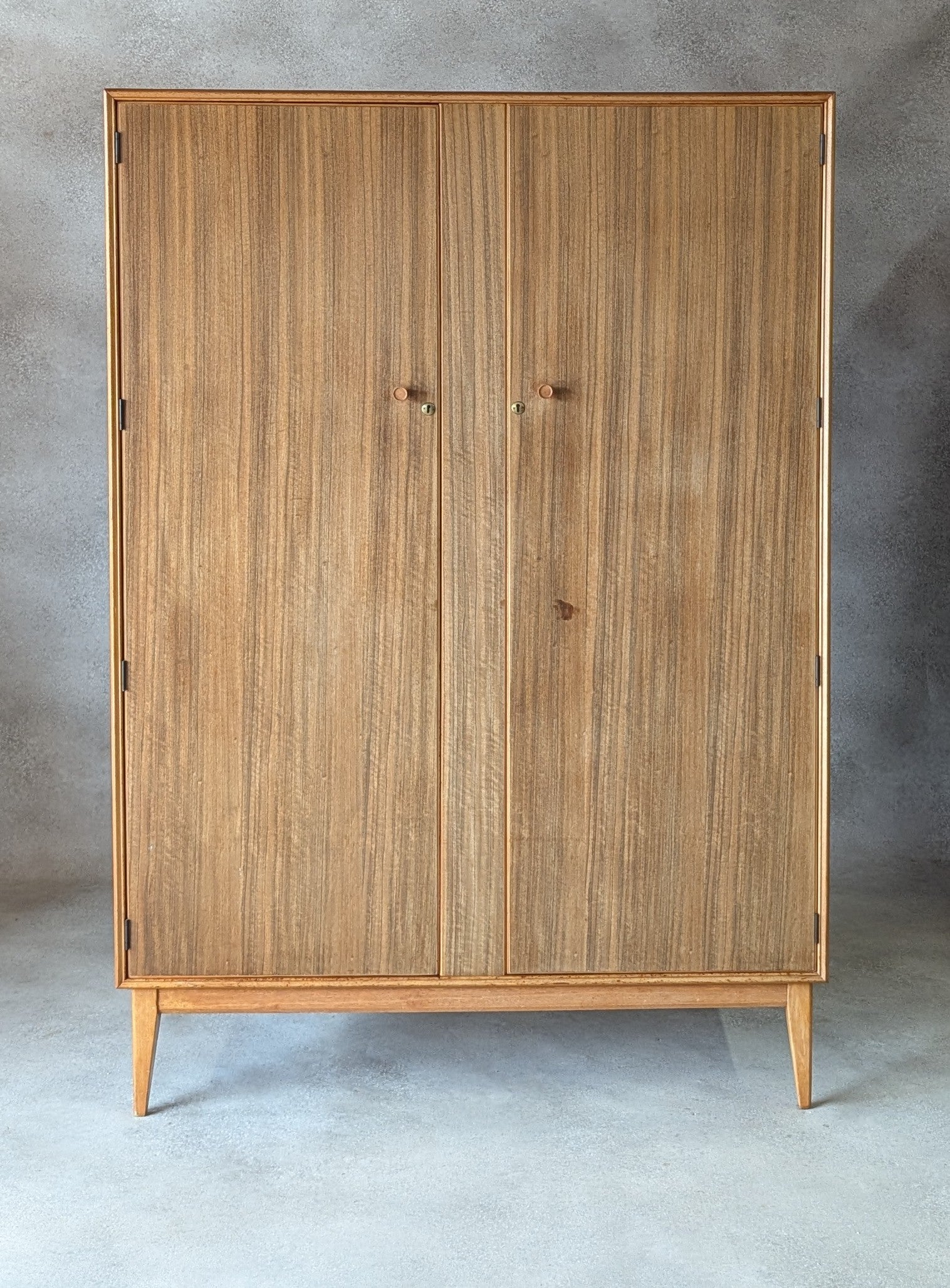 Mid Century Alfred Cox Walnut Wardrobe Vintage 1960s