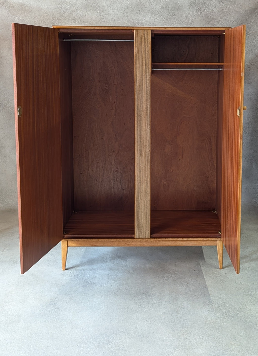 Mid Century Alfred Cox Walnut Wardrobe Vintage 1960s