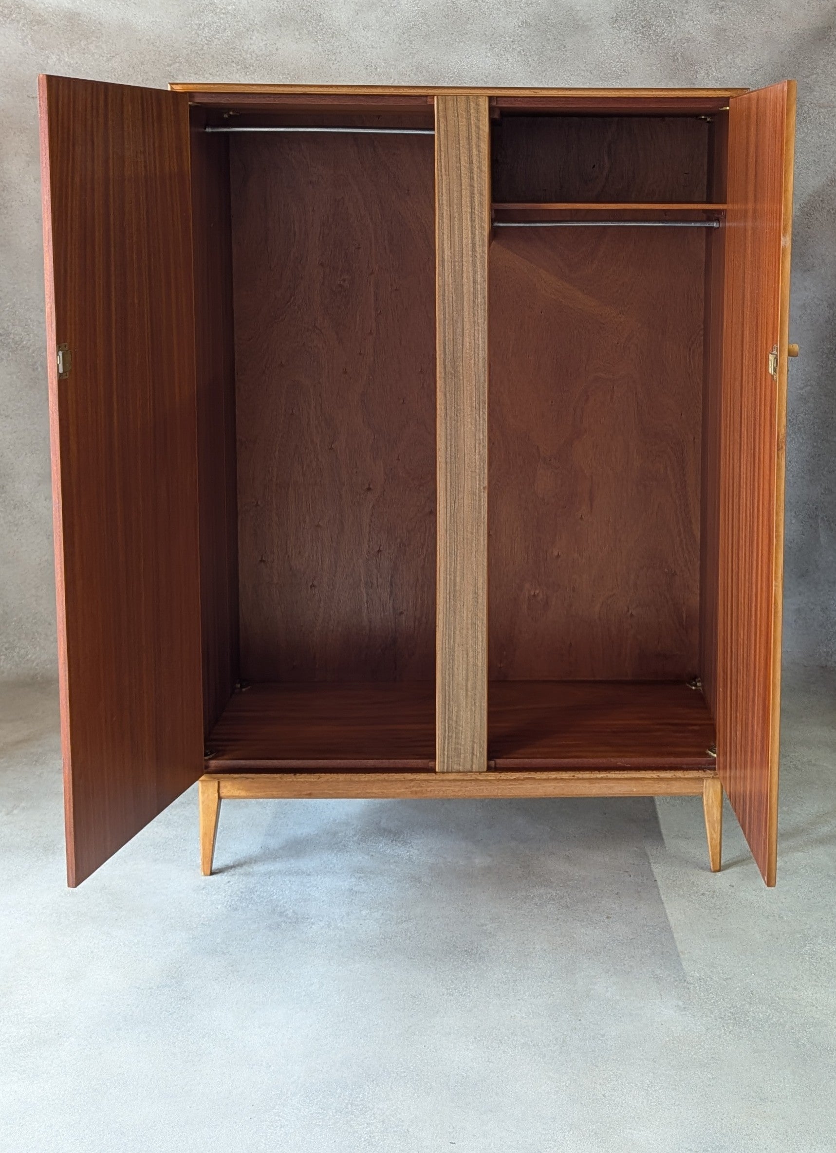Mid Century Alfred Cox Walnut Wardrobe Vintage 1960s