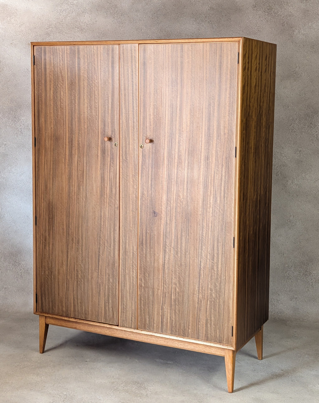 Mid Century Alfred Cox Walnut Wardrobe Vintage 1960s
