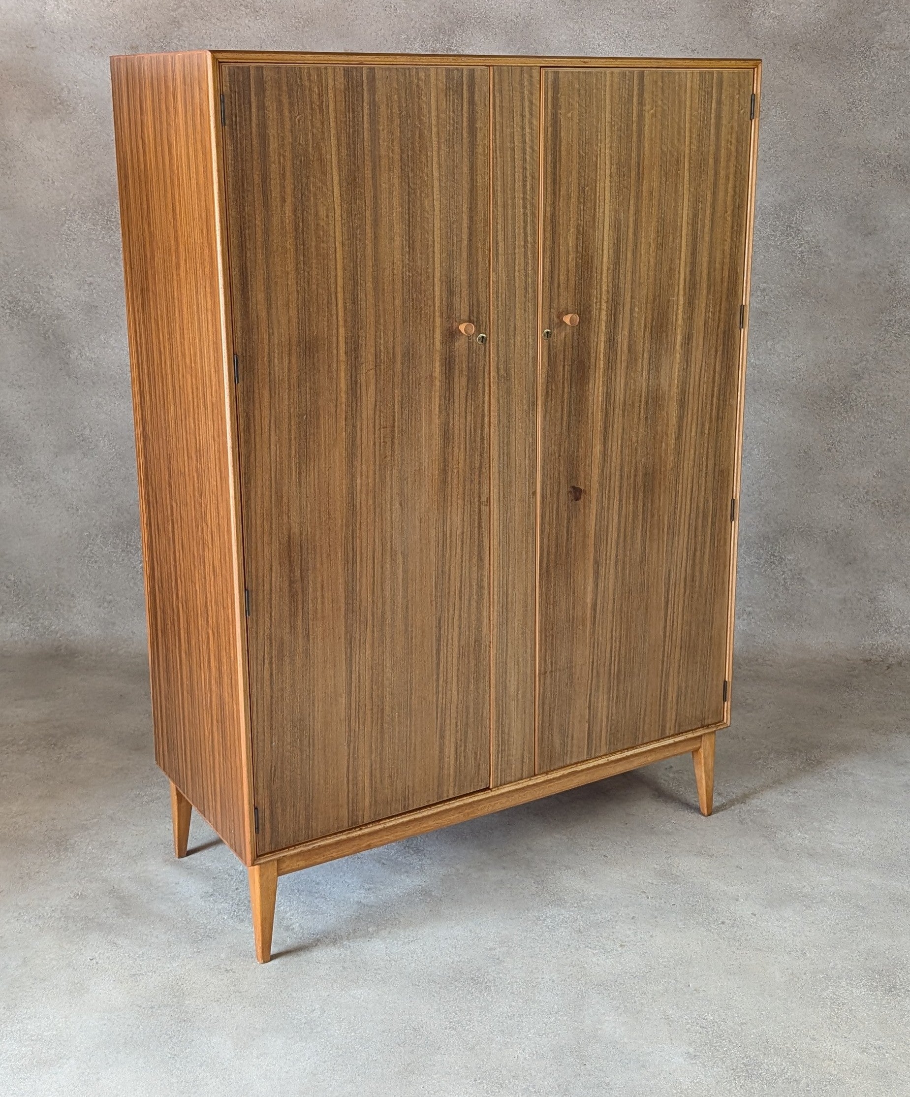 Mid Century Alfred Cox Walnut Wardrobe Vintage 1960s