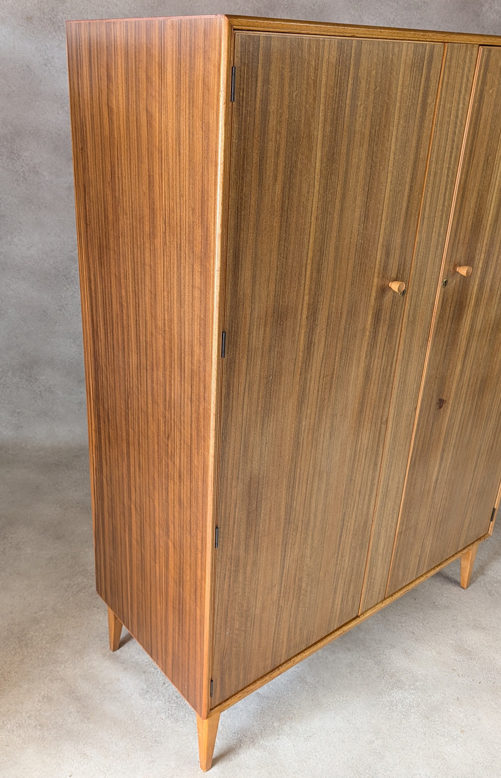 Mid Century Alfred Cox Walnut Wardrobe Vintage 1960s