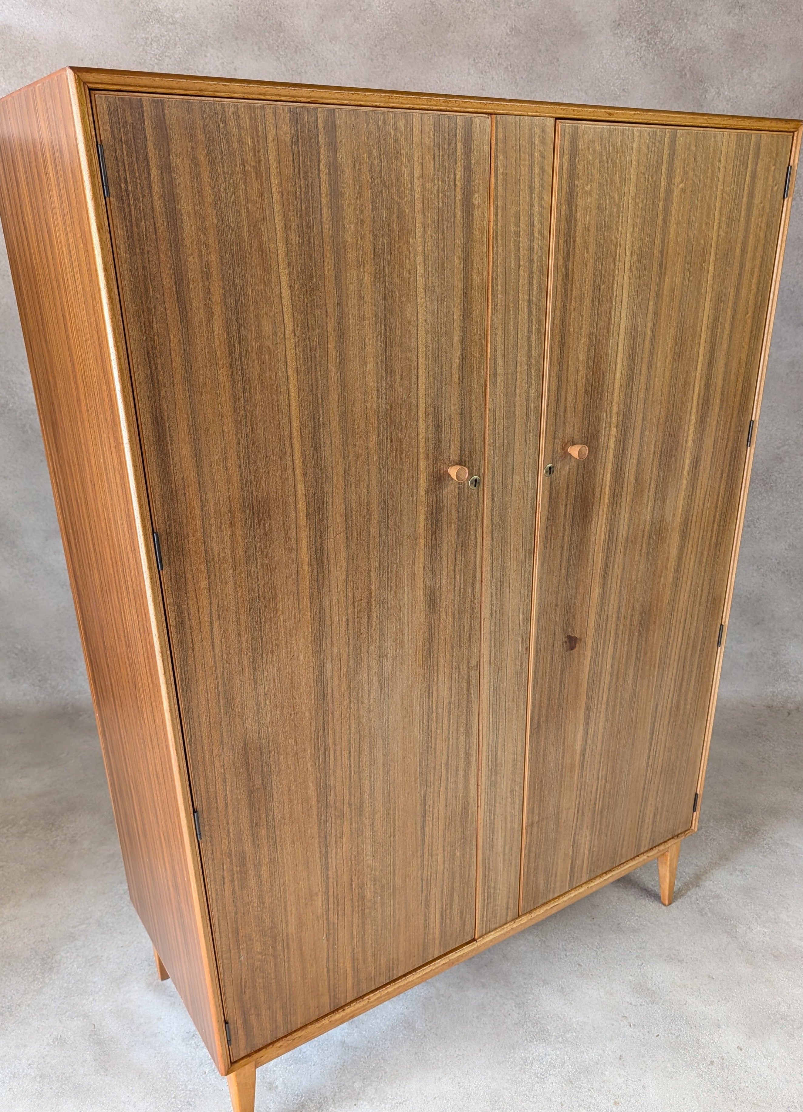 Mid Century Alfred Cox Walnut Wardrobe Vintage 1960s