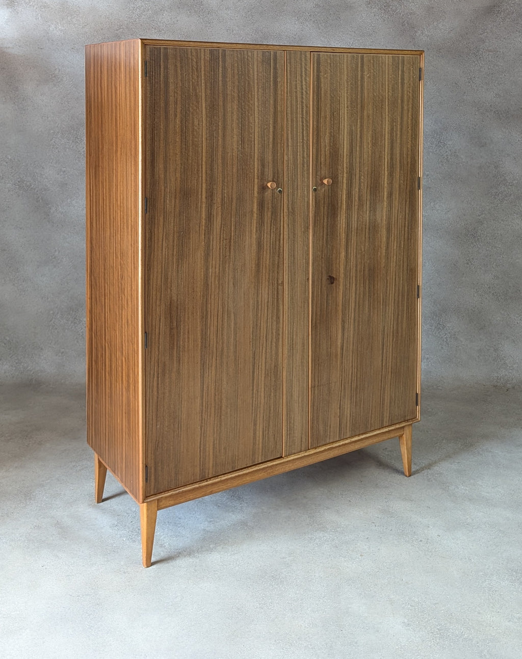 Mid Century Alfred Cox Walnut Wardrobe Vintage 1960s