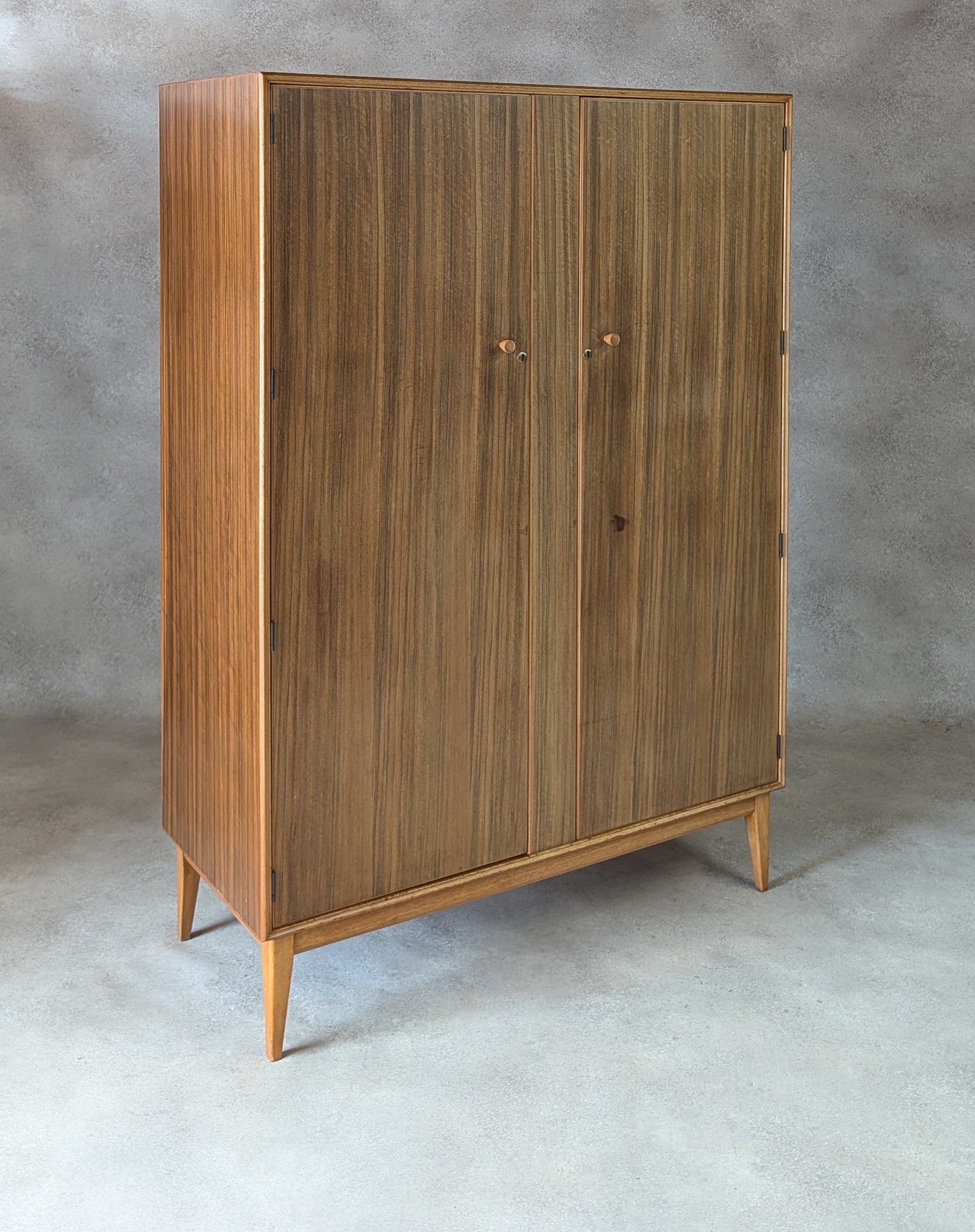 Mid Century Alfred Cox Walnut Wardrobe Vintage 1960s