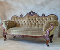 Antique Victorian Rococo Revival Mahogany Sofa Carved Scroll Arm Parlour Settee