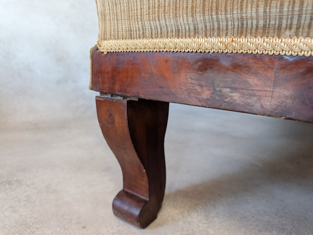 Antique Victorian Rococo Revival Mahogany Sofa Carved Scroll Arm Parlour Settee