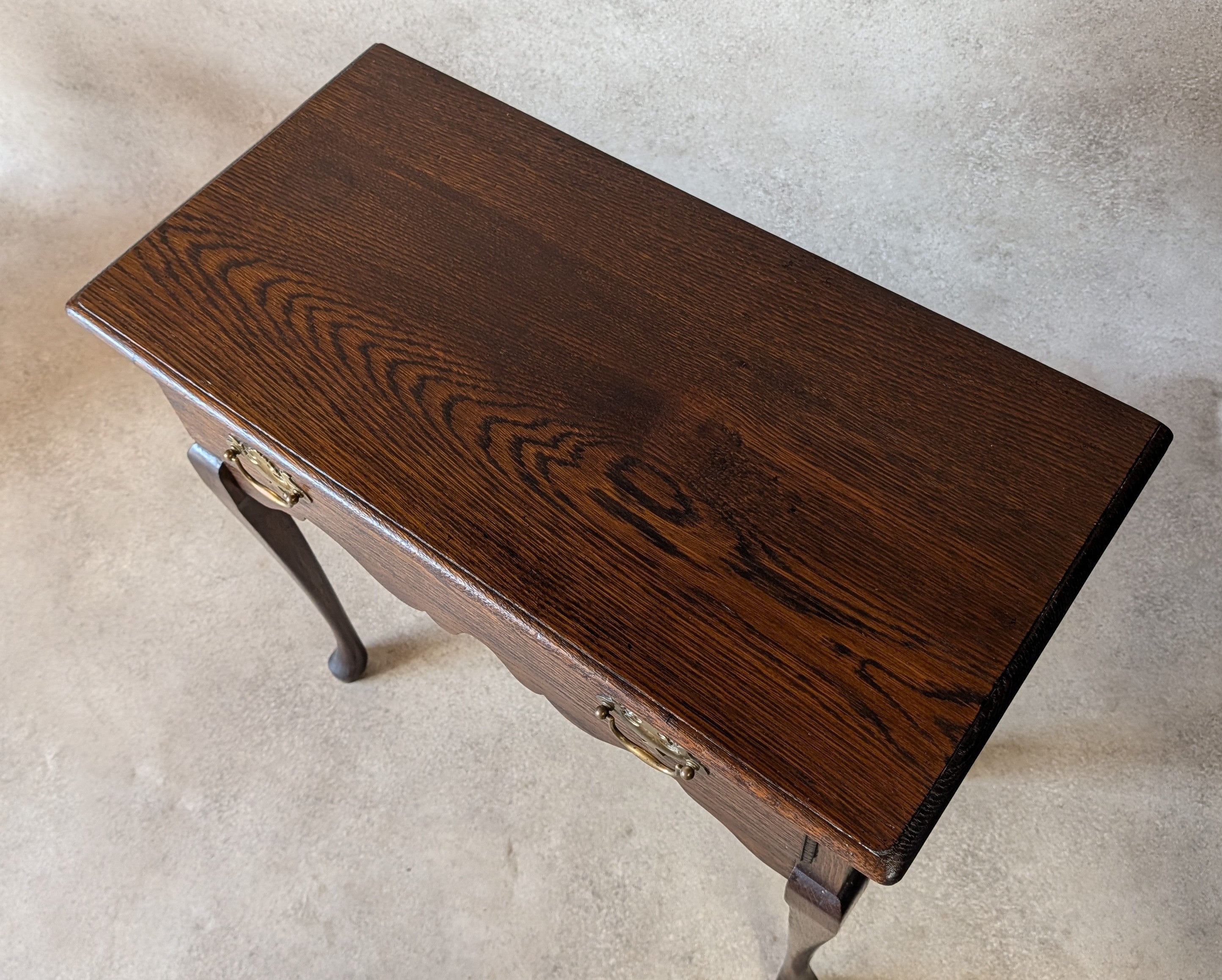 Georgian Style Oak Lowboy Side Table Vintage Queen Anne Style Hall Table