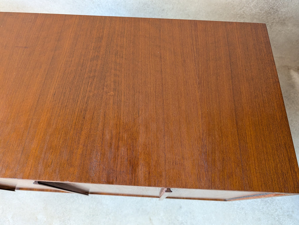 Mid Century Teak Vinyl Record Cabinet With Bi Fold Doors