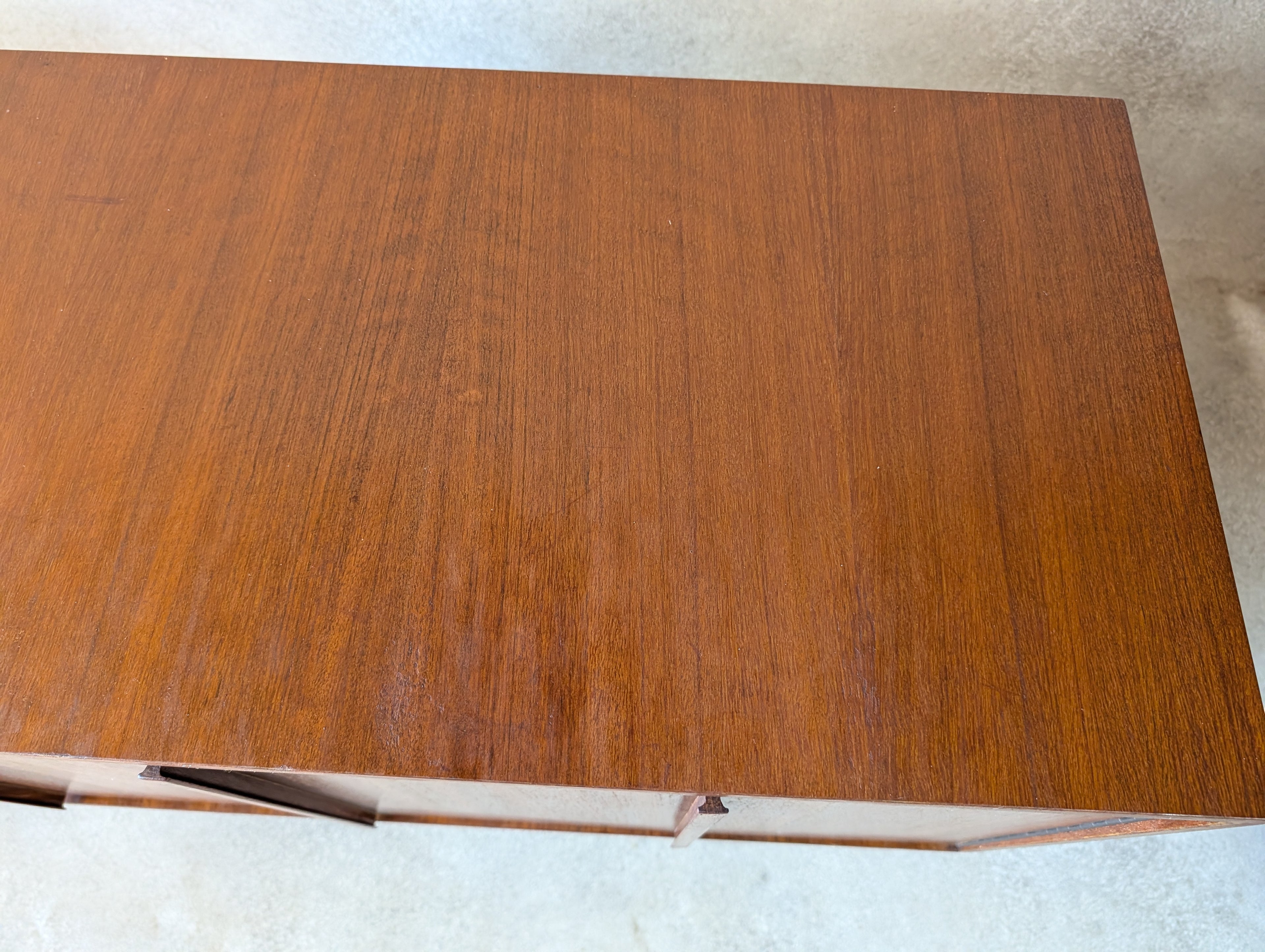 Mid Century Teak Vinyl Record Cabinet With Bi Fold Doors