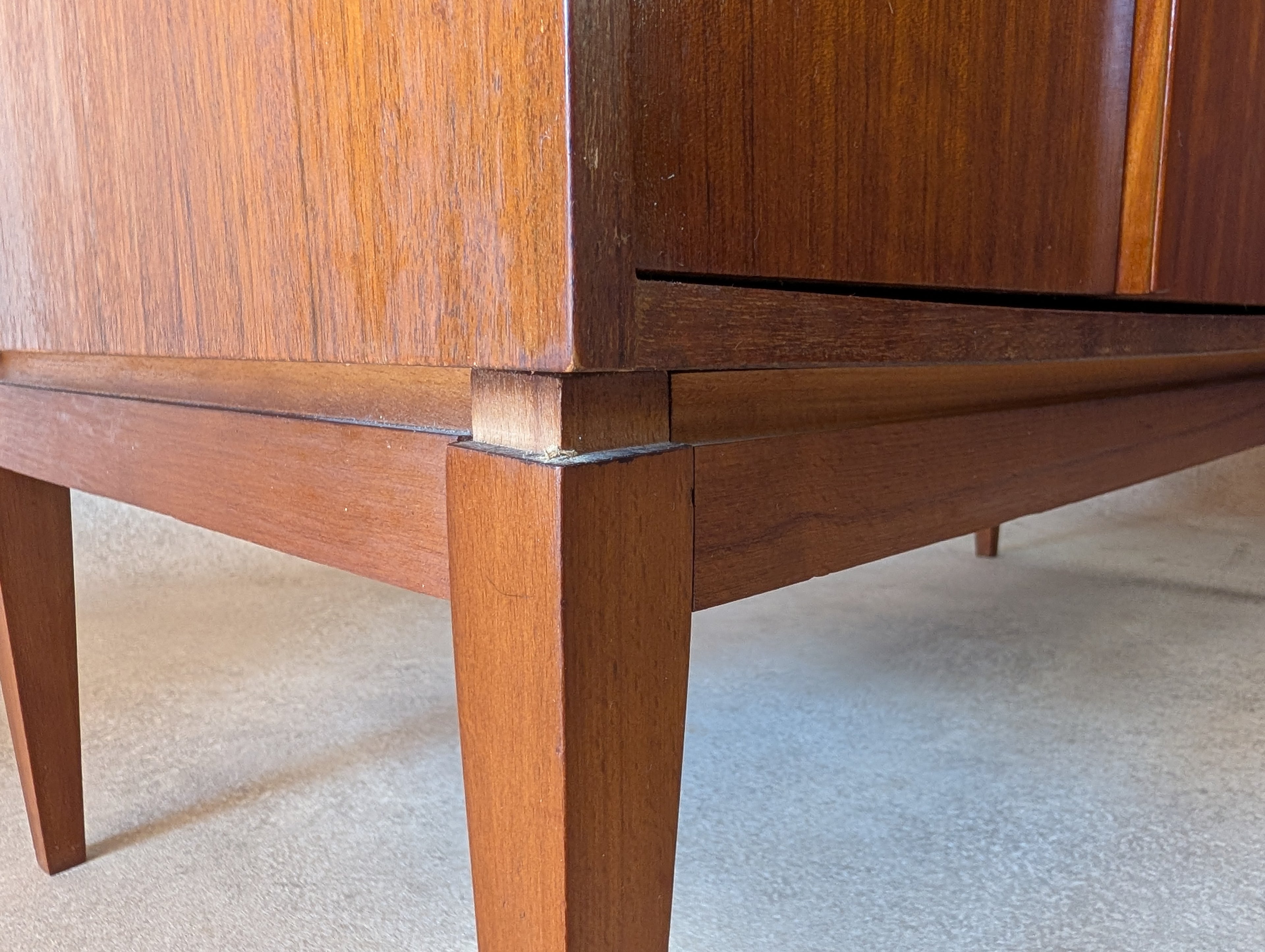 Mid Century Teak Vinyl Record Cabinet With Bi Fold Doors
