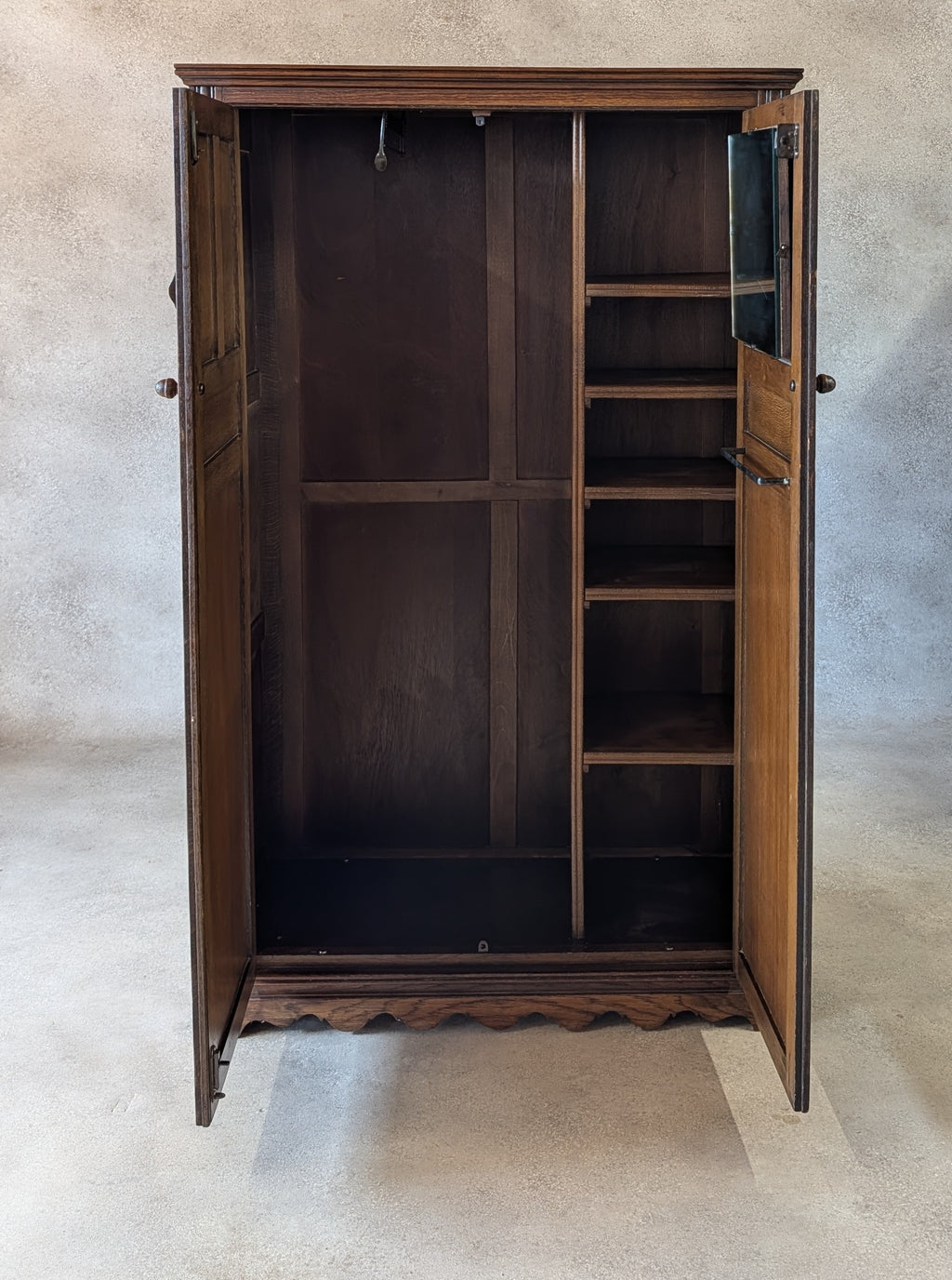 Wood Bros 'Old Charm' Oak Compact Gentleman's Fitted Wardrobe / Hall Robe