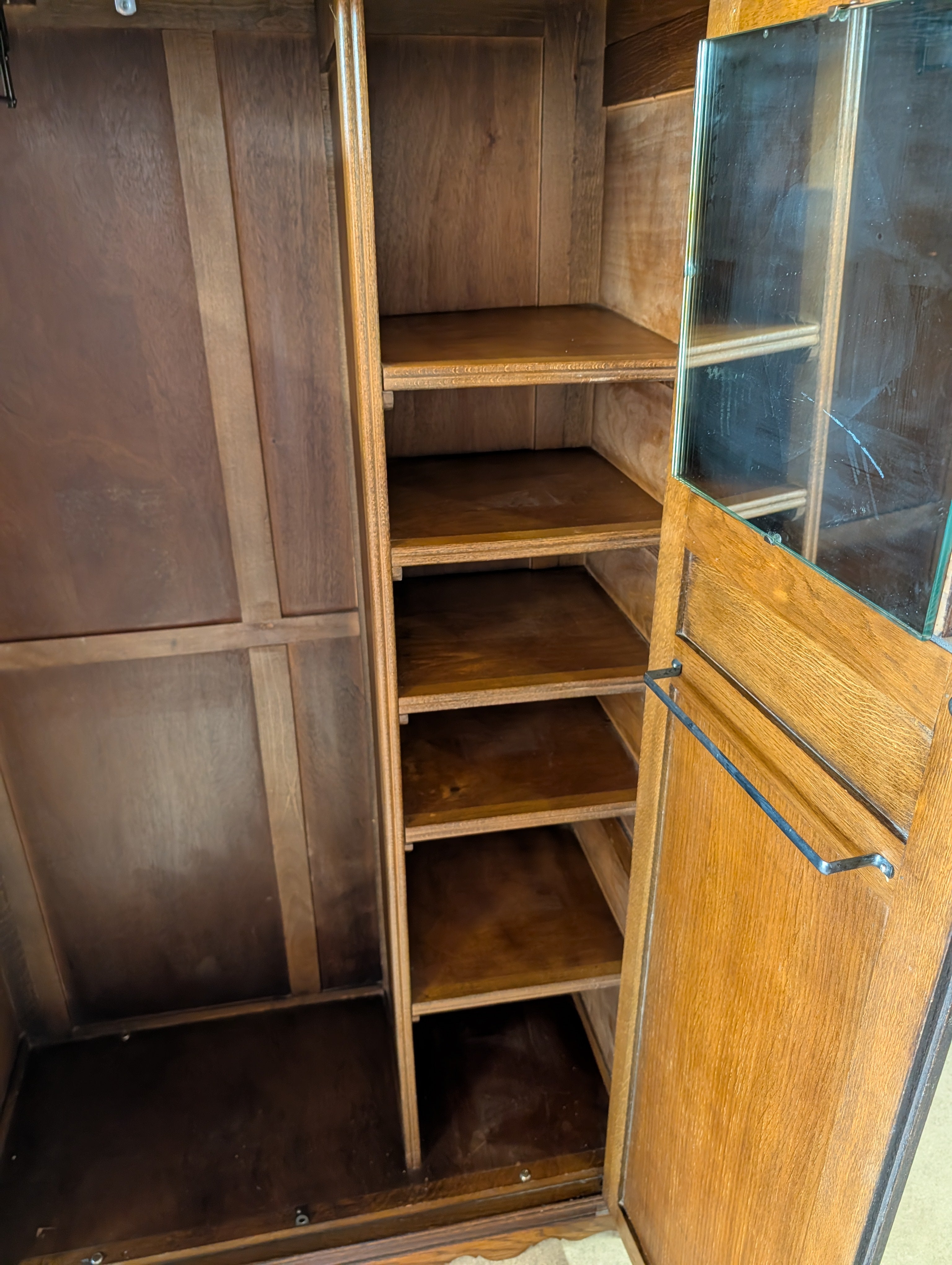 Wood Bros 'Old Charm' Oak Compact Gentleman's Fitted Wardrobe / Hall Robe