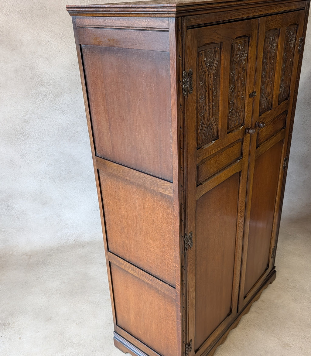 Wood Bros 'Old Charm' Oak Compact Gentleman's Fitted Wardrobe / Hall Robe