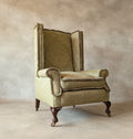Antique English Country House Style Wingback Chair Queen Anne Style Armchair