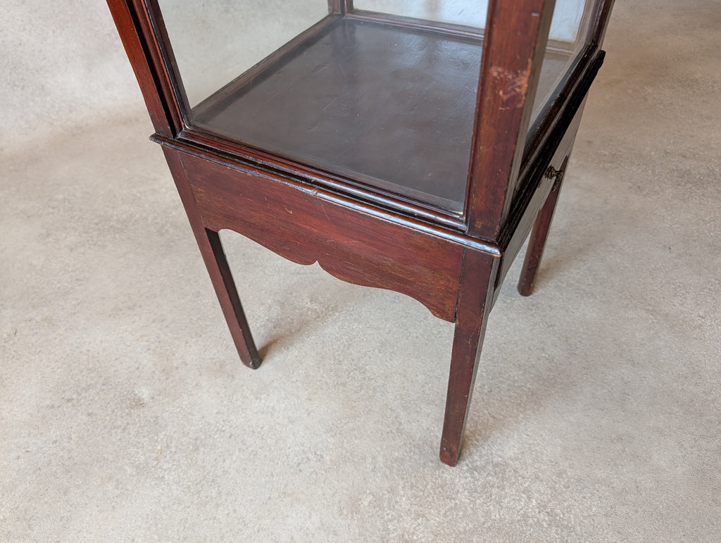 Antique Edwardian Mahogany Bijouterie Inlaid Vitrine Display Cabinet C. 1900