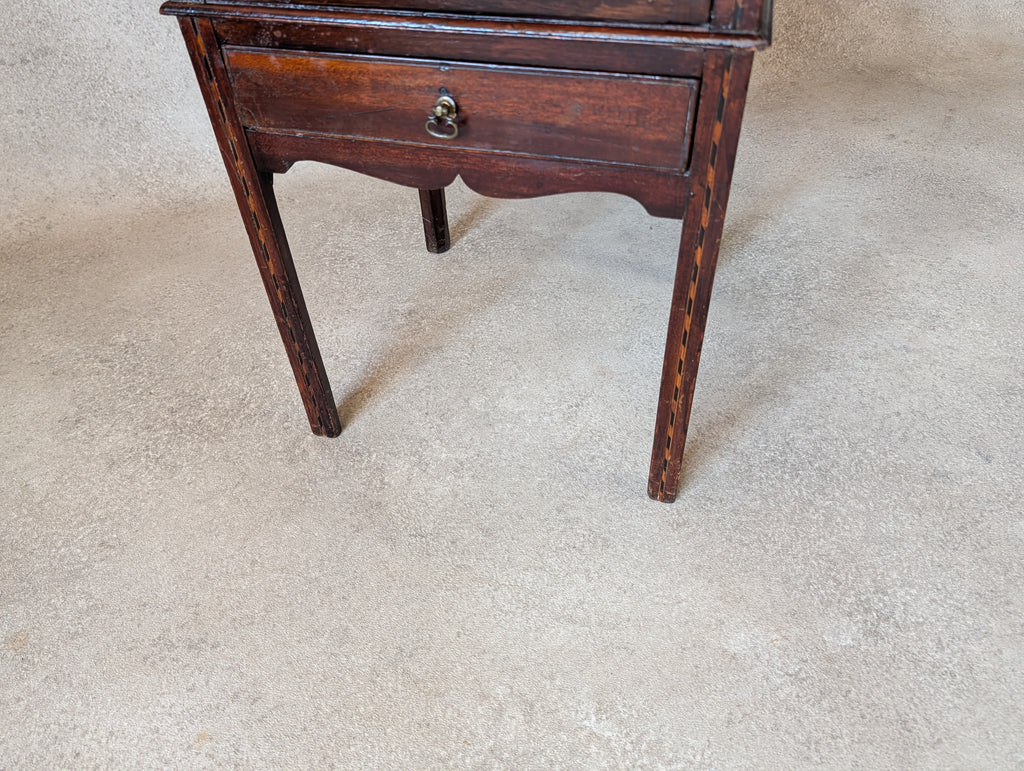 Antique Edwardian Mahogany Bijouterie Inlaid Vitrine Display Cabinet C. 1900