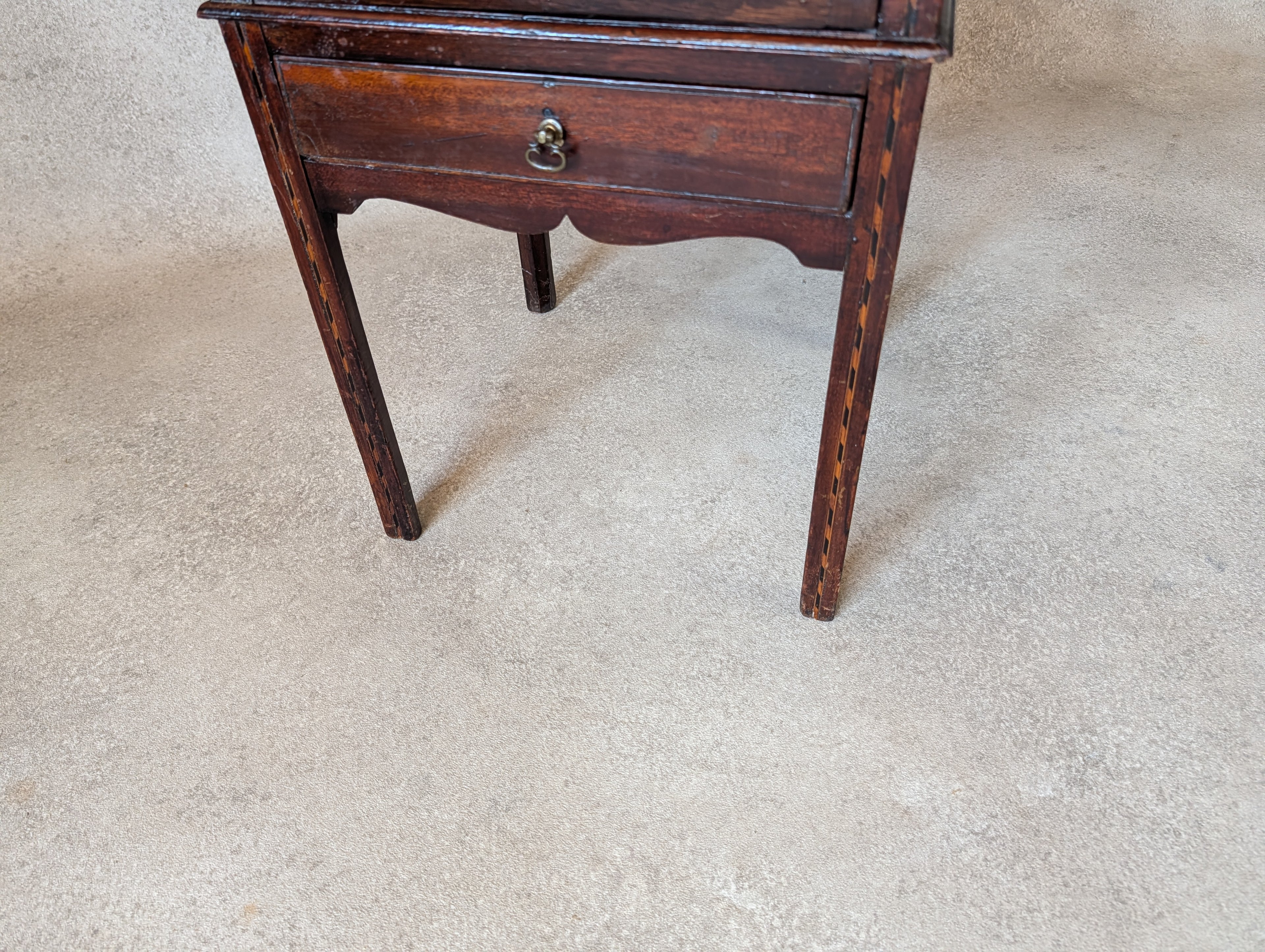Antique Edwardian Mahogany Bijouterie Inlaid Vitrine Display Cabinet C. 1900