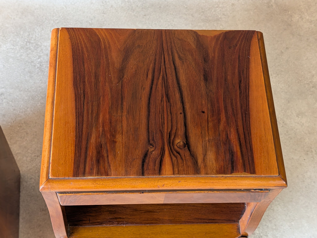 Pair Of Lebus Art Deco Walnut Bedside Cabinets 1930s/40s  Nightstands