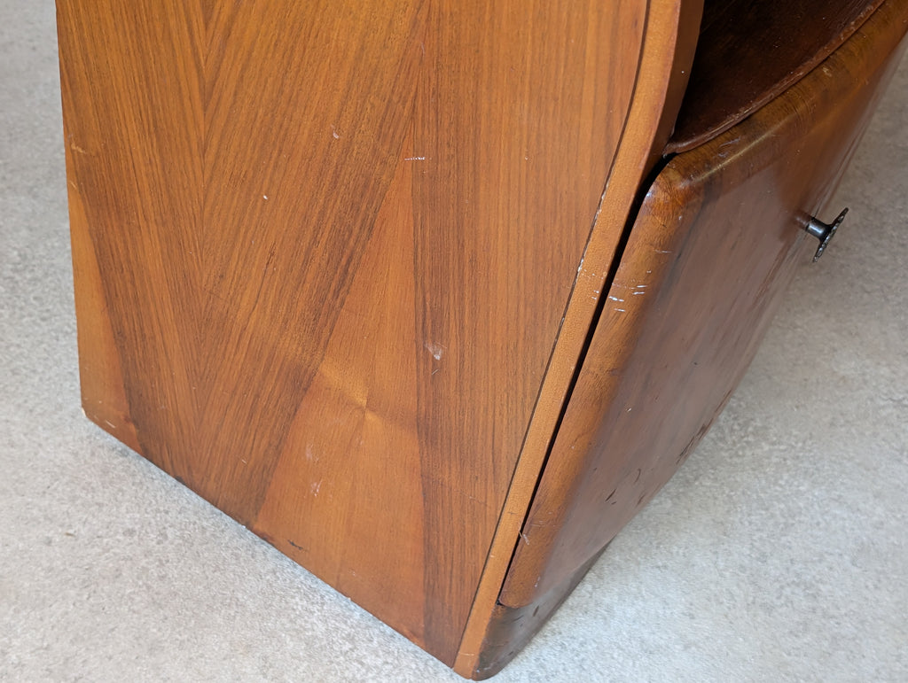 Pair Of Lebus Art Deco Walnut Bedside Cabinets 1930s/40s  Nightstands