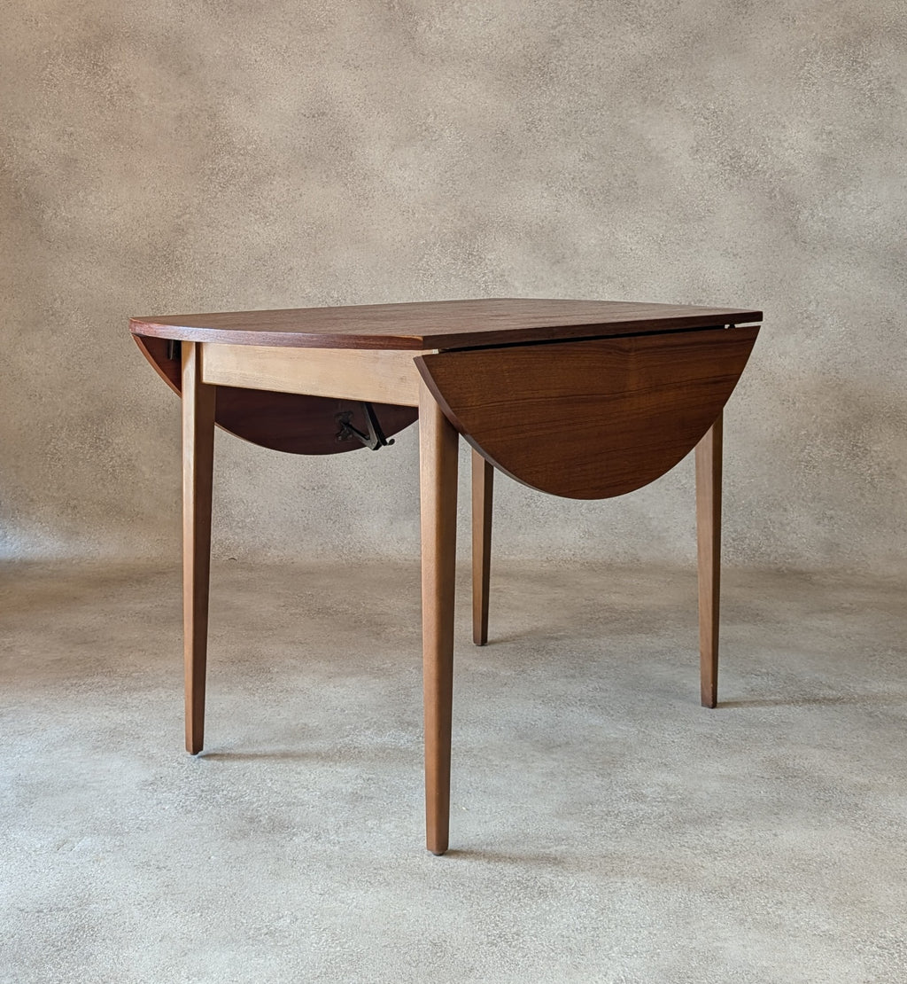 Mid Century Teak Drop Leaf Dining Table 1960s