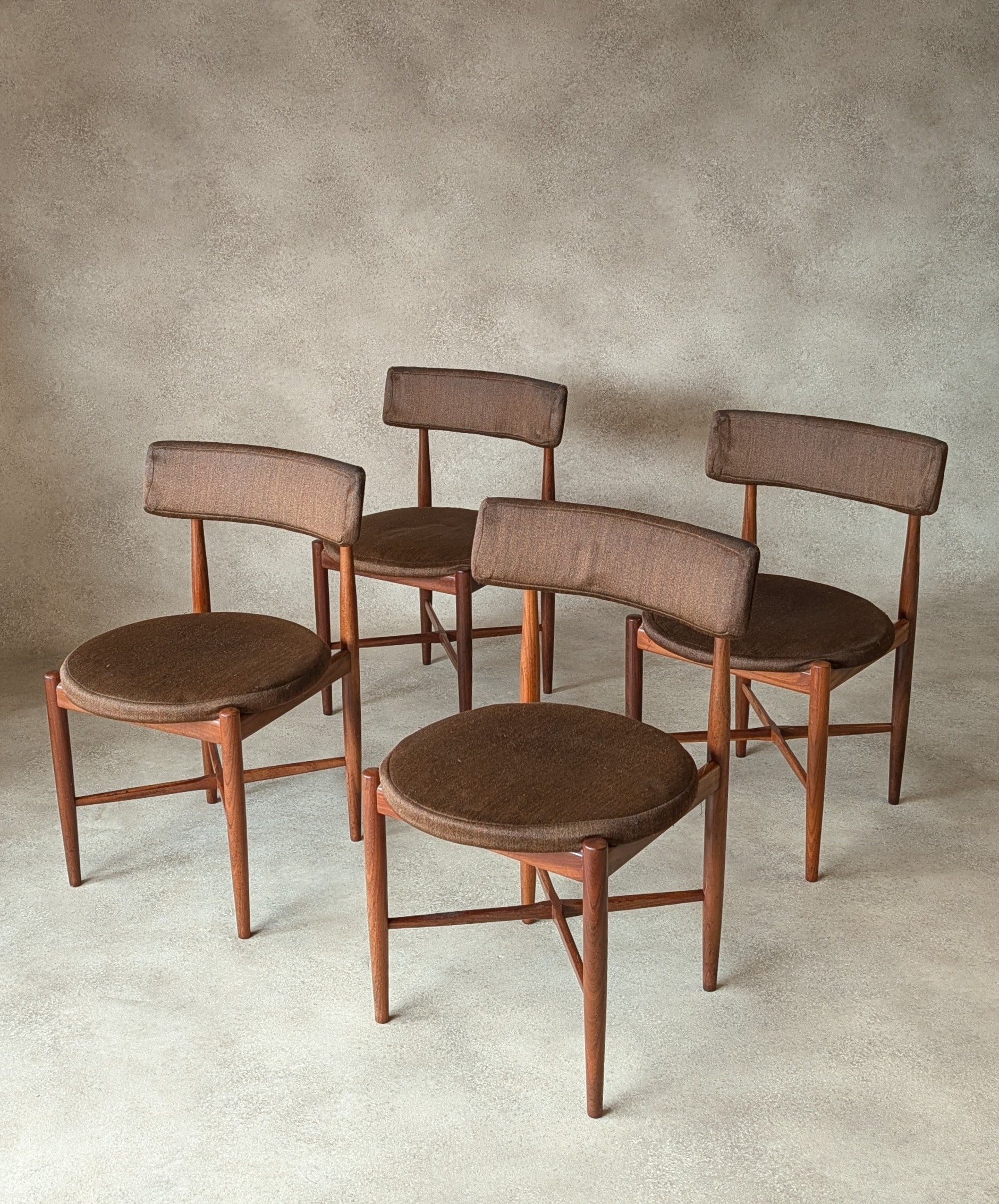 Set Of 4 Mid Century G Plan Fresco VB Wilkins Teak Dining Chairs