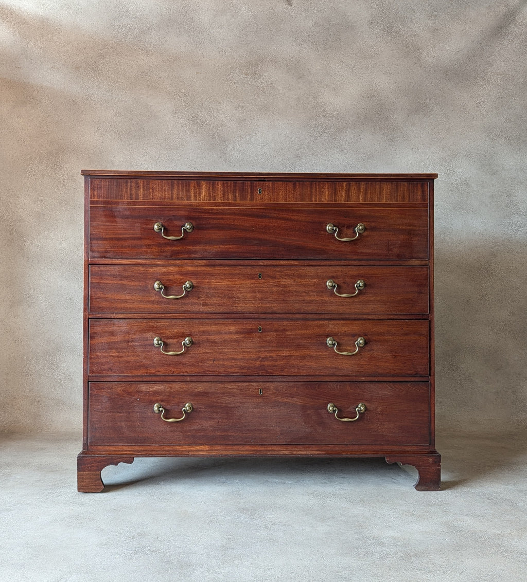 Antique Mahogany George III Secretaire Chest / Georgian Chest Of Drawers