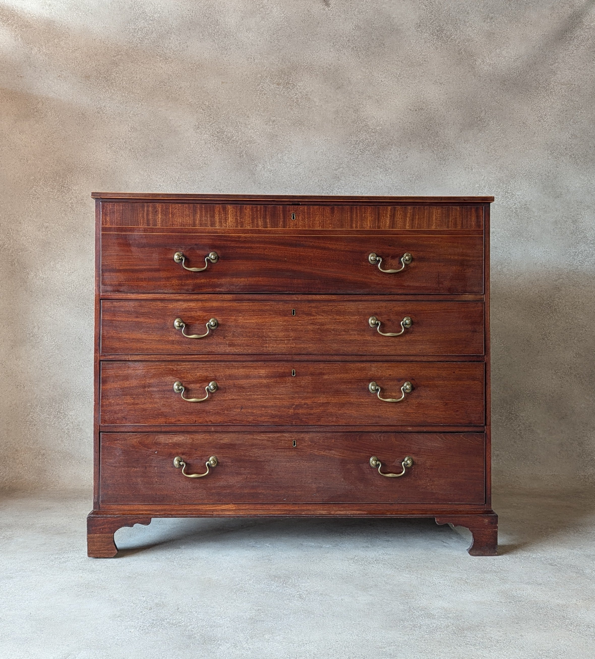 Antique Mahogany George III Secretaire Chest / Georgian Chest Of Drawers