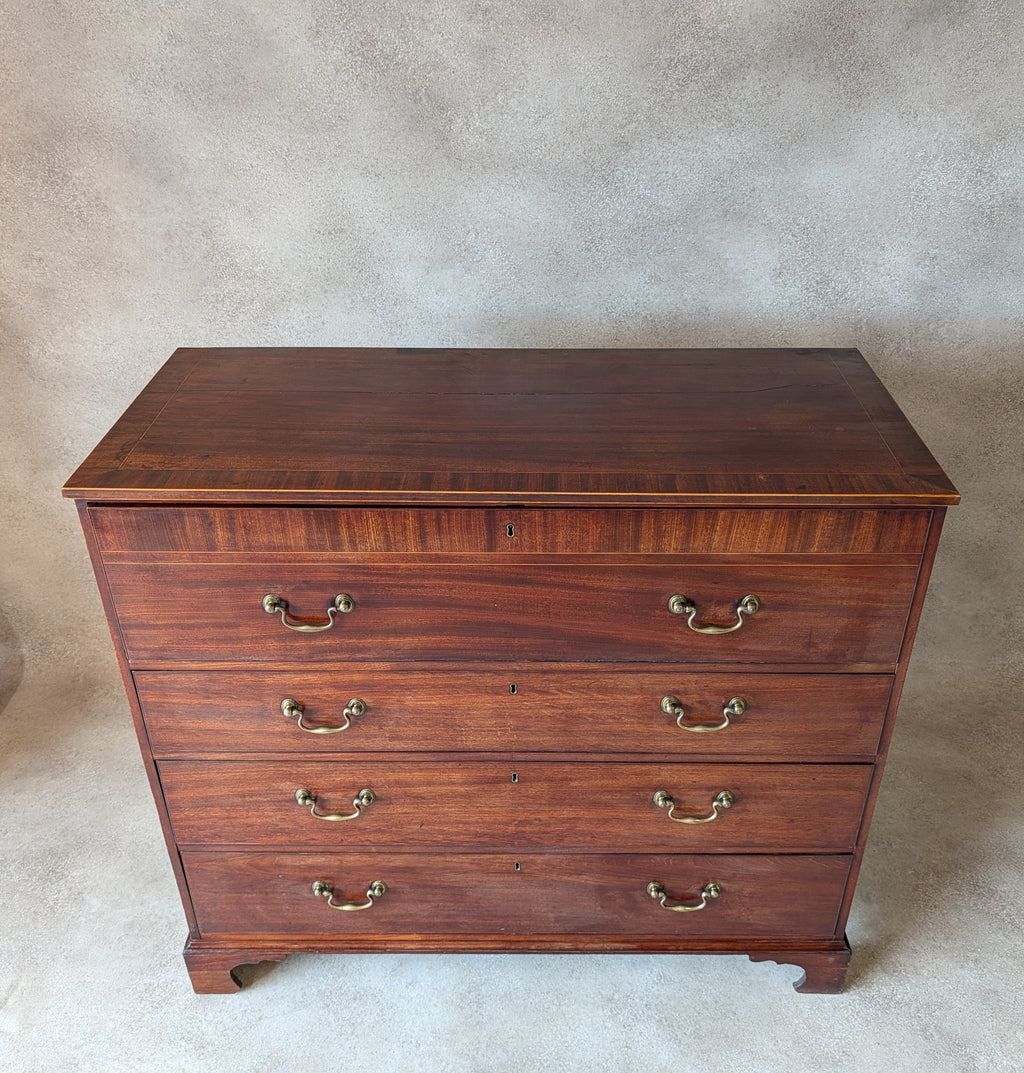 Antique Mahogany George III Secretaire Chest / Georgian Chest Of Drawers