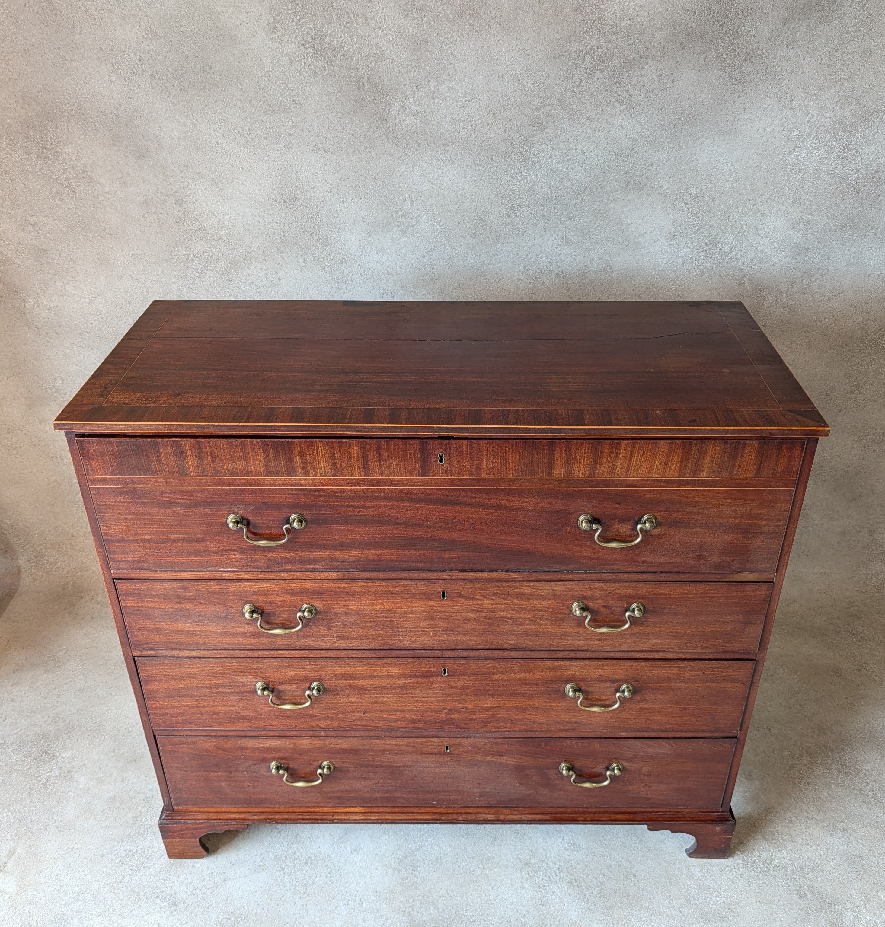 Antique Mahogany George III Secretaire Chest / Georgian Chest Of Drawers