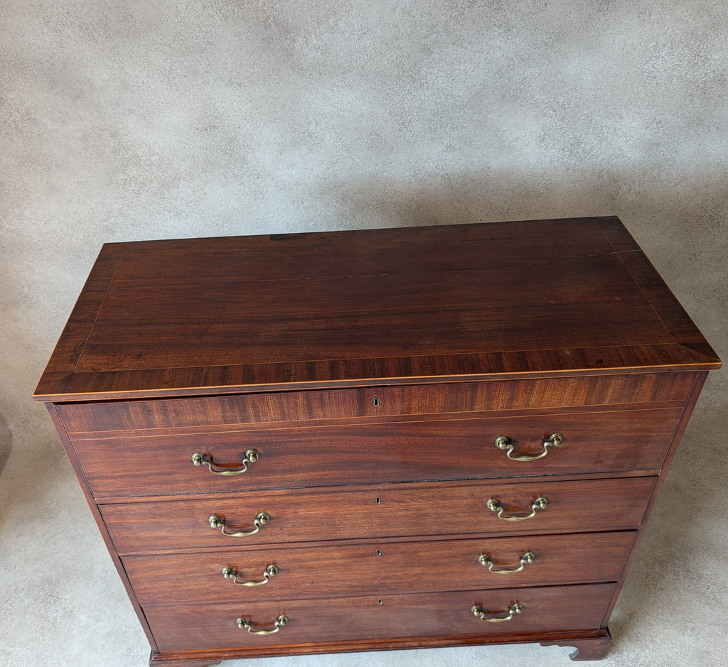 Antique Mahogany George III Secretaire Chest / Georgian Chest Of Drawers